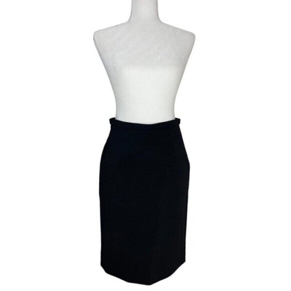 Valentino Black Viscose Blend Pencil Skirt Italy Altered Professionally